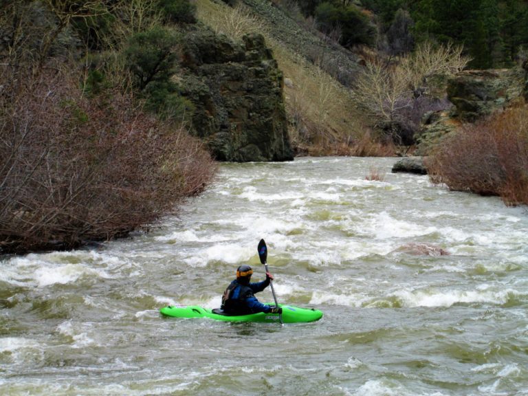 kayak running class 2 on East Carson