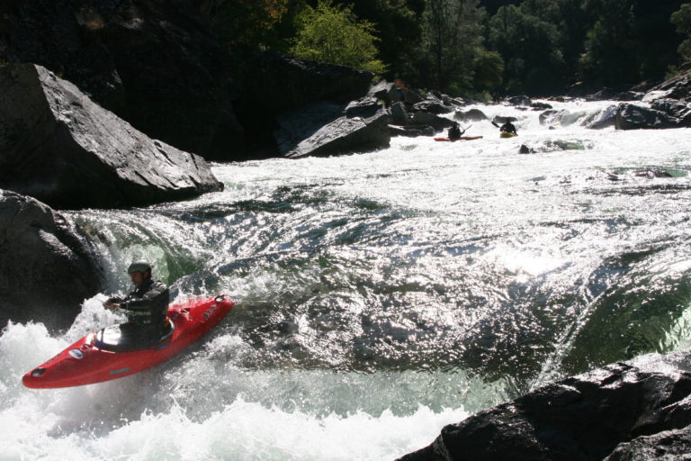 Cherry Creek kayaking at the screw rapid