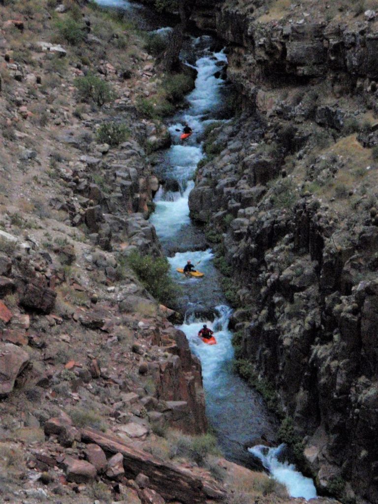 Kayaker running Tapeats Creek Gorge