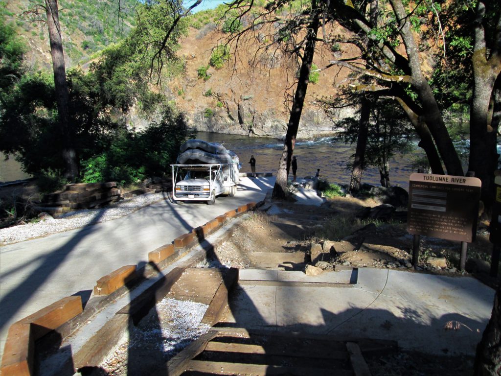 boat ramp for Tuolumne River Rafting near Yosemite