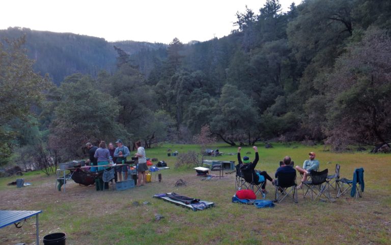 rafters camping at Deadman's Bar on the Illinois River