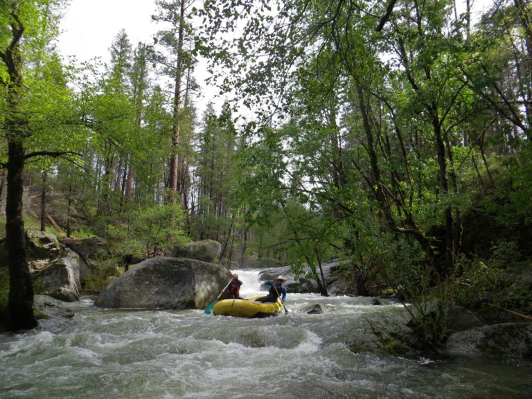 raft below large rapid