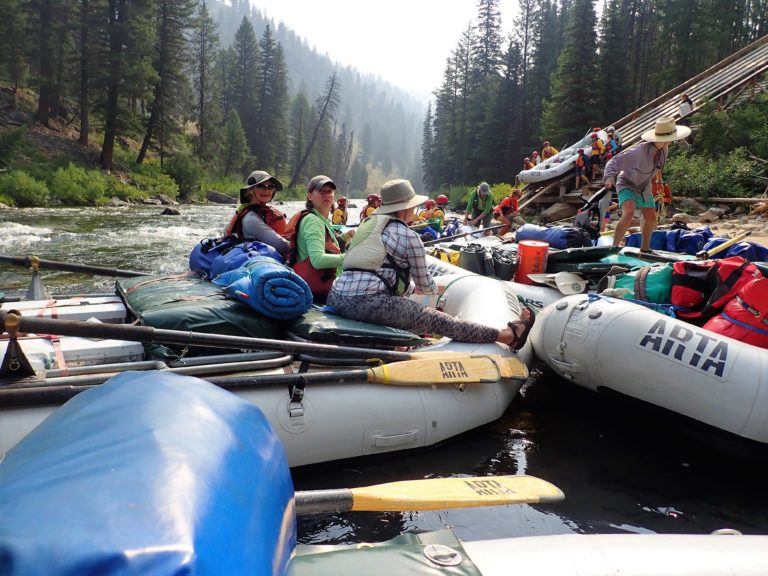 shows the boat ramp on the Middle Fork of the Salmon River