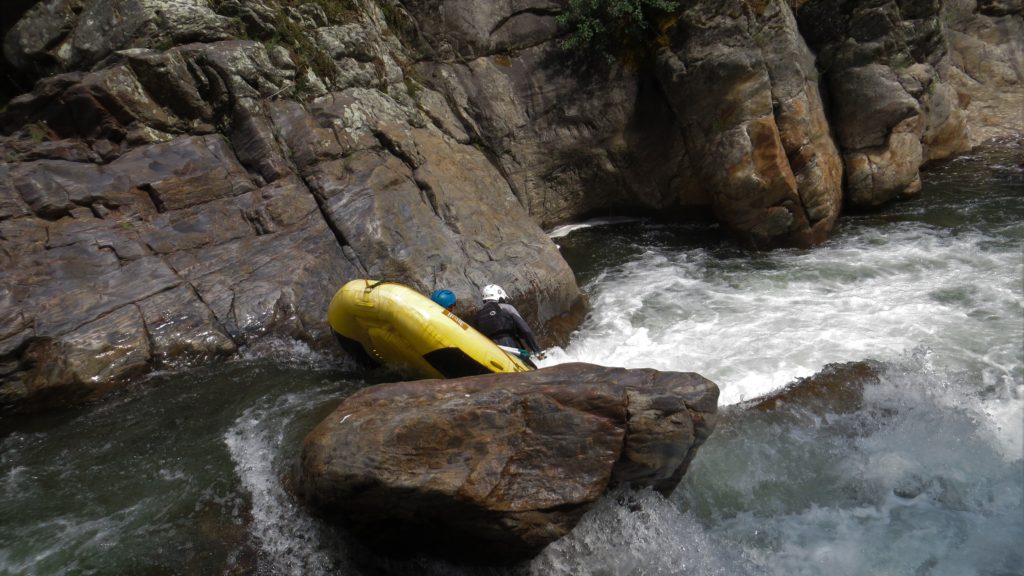 shows how steep the drops are in the gorge on the North Fork of the Tuolumne River