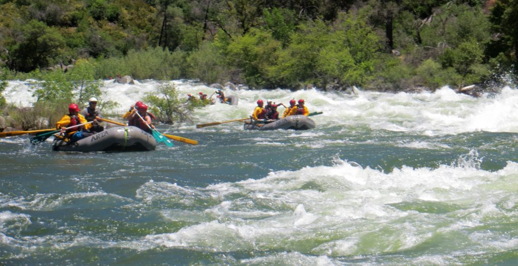 Ramshead Rapid at highwater on a Tuolumne River Rafting trip near Yosemite