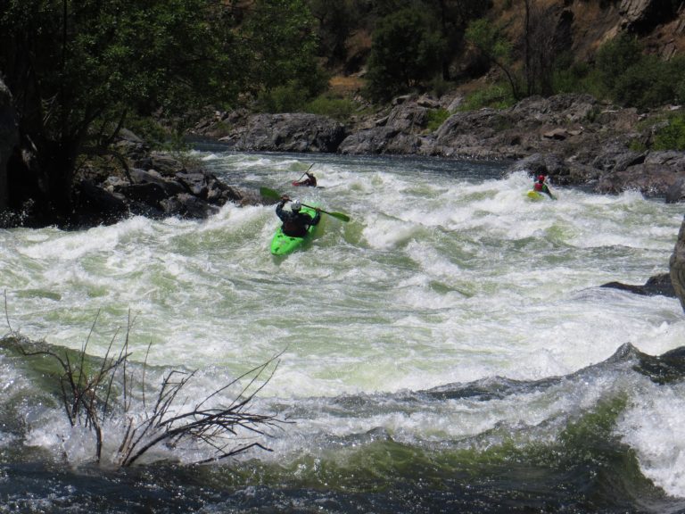shows what Neds gulch rapid looks like at high water