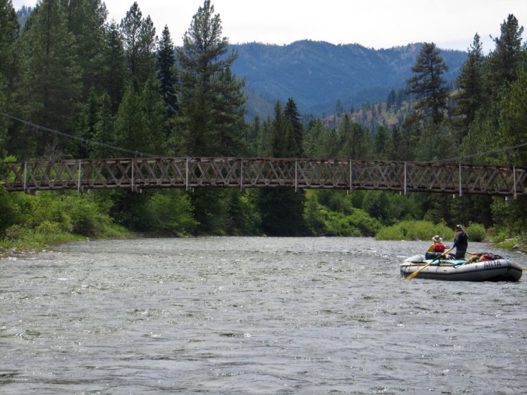 shows how canyon opens up at the Running Creek Bridge.