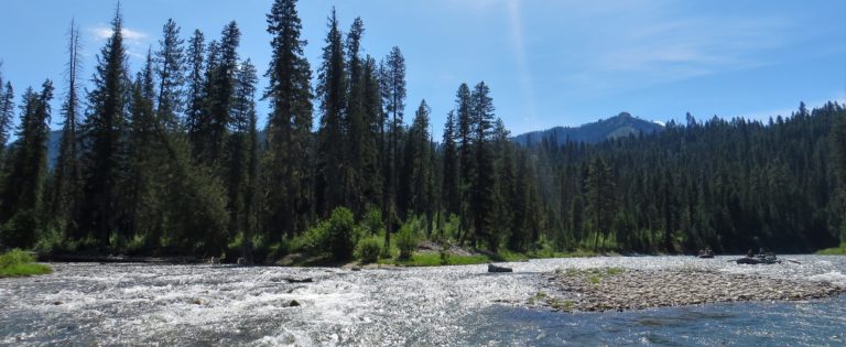 shows what the confluence of Bear Creek and the Selway River looks like