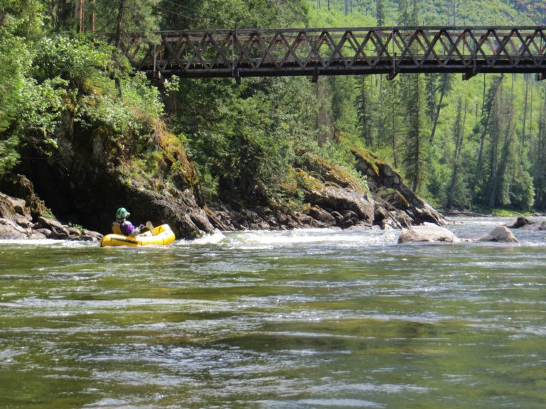 view of Moose Creek Bridge and Rapid below it