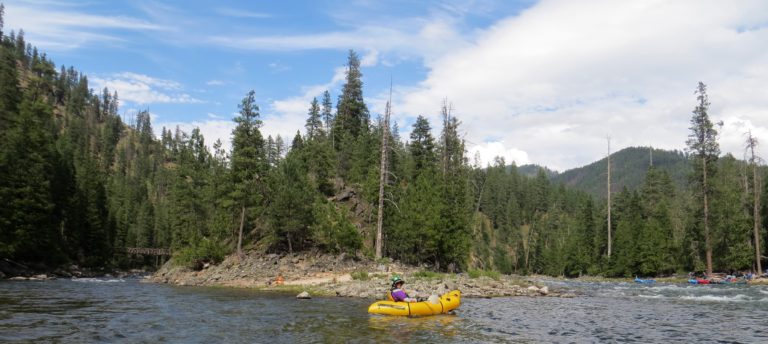 shows the take out for running Moose Creek at the confluence of the Selway River