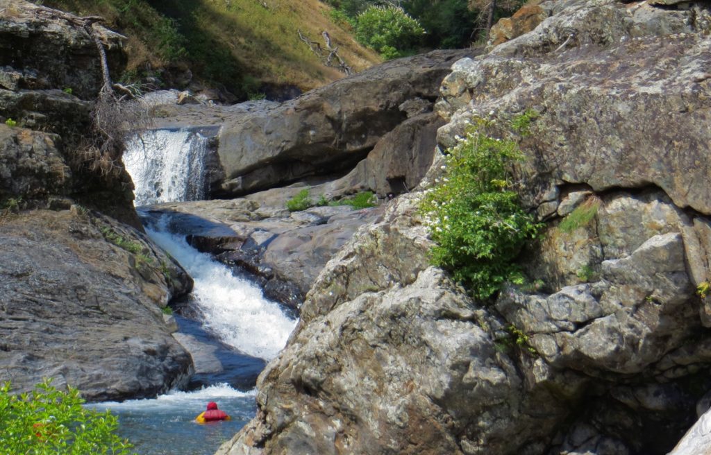 shows beautiful sidestream to explore on a Tuolumne River Rafting Trip