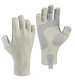 finger tipless grey UPF rafting gloves