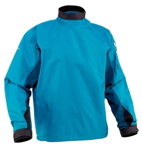 white water rafting splash jacket with gusseted neck and wrists