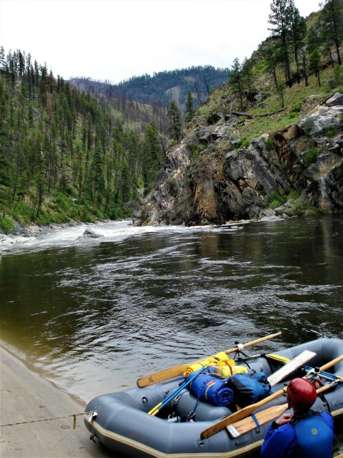 View of whitewater rapid on the South Fork of the Salmon River in Idaho.