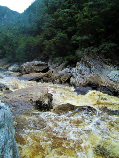 big whitewater on the Franklin River at the Faucet