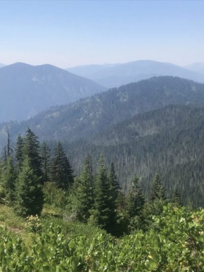 View of mountain from Shissler Peak Fire lookout on a Selway River Rafting and Kayaking Trip