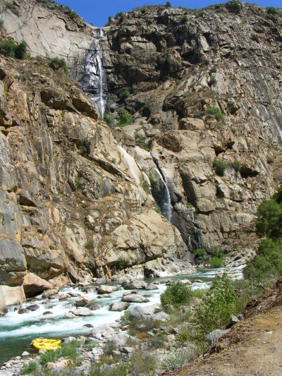 Garlic Falls Waterfall and Rapid on an Upper Kings Rivre Rafting and Kayaking trip